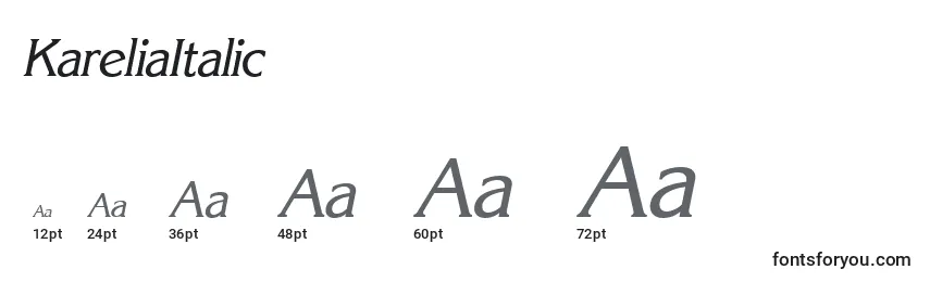 Размеры шрифта KareliaItalic