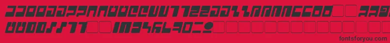 Czcionka TauItalic – czarne czcionki na czerwonym tle