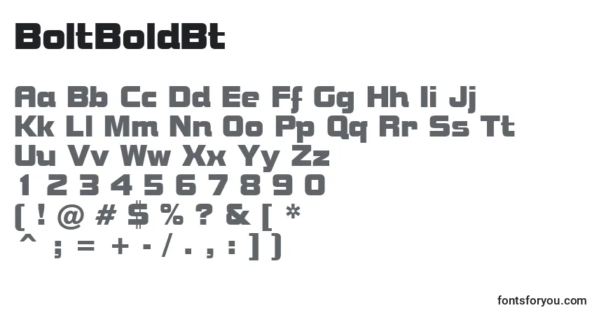 Шрифт BoltBoldBt – алфавит, цифры, специальные символы