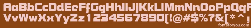 BoltBoldBt-Schriftart – Rosa Schriften auf braunem Hintergrund