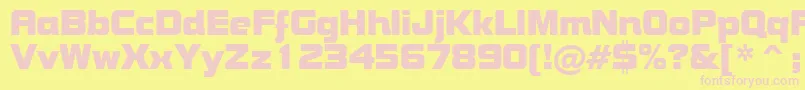 Fonte BoltBoldBt – fontes rosa em um fundo amarelo