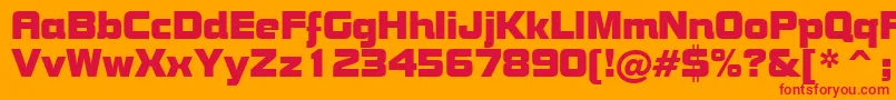 BoltBoldBt-Schriftart – Rote Schriften auf orangefarbenem Hintergrund