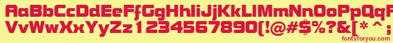 フォントBoltBoldBt – 赤い文字の黄色い背景