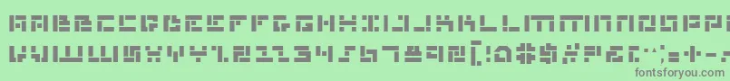 フォントMissileManBold – 緑の背景に灰色の文字