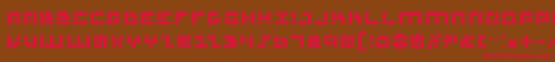 フォントMissileManBold – 赤い文字が茶色の背景にあります。