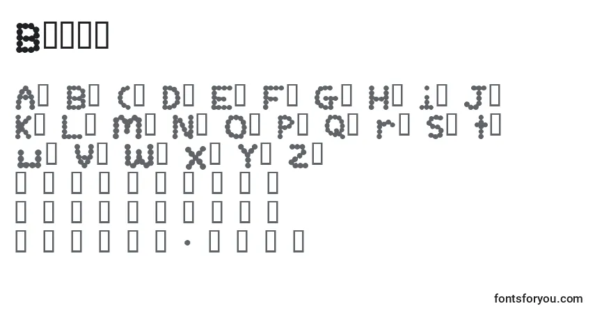 Schriftart Bubba – Alphabet, Zahlen, spezielle Symbole
