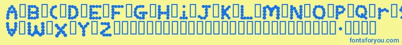 Bubba Font – Blue Fonts on Yellow Background