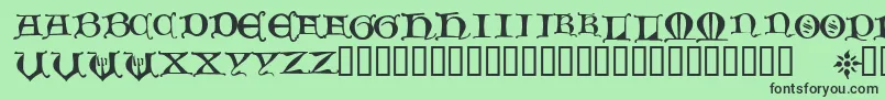 フォントHour – 緑の背景に黒い文字