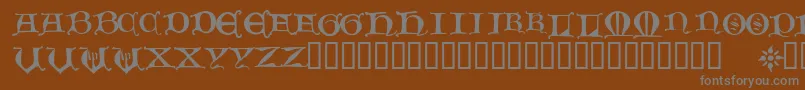 フォントHour – 茶色の背景に灰色の文字