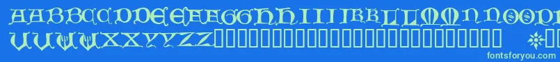 Hour Font – Green Fonts on Blue Background