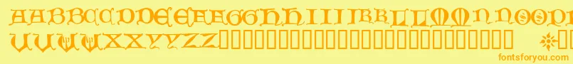 Hour Font – Orange Fonts on Yellow Background