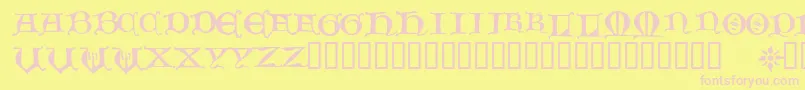 Hour Font – Pink Fonts on Yellow Background