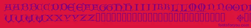 Hour-Schriftart – Violette Schriften auf rotem Hintergrund