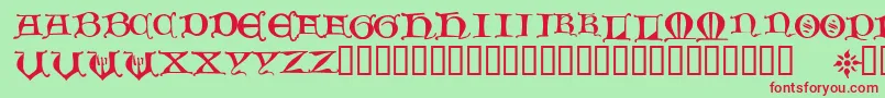 フォントHour – 赤い文字の緑の背景