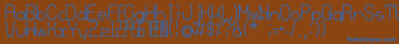 Mechanoarc-Schriftart – Blaue Schriften auf braunem Hintergrund