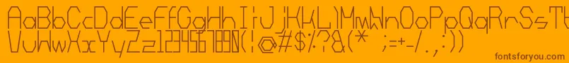 Mechanoarc-Schriftart – Braune Schriften auf orangefarbenem Hintergrund