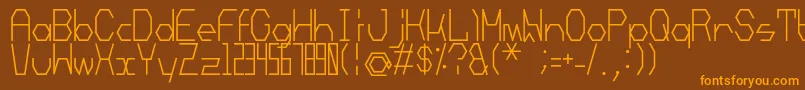 Mechanoarc-Schriftart – Orangefarbene Schriften auf braunem Hintergrund