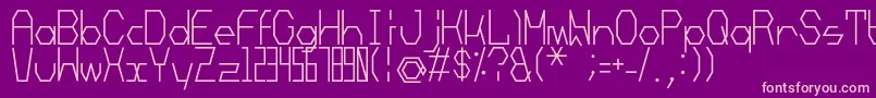 Mechanoarc-fontti – vaaleanpunaiset fontit violetilla taustalla