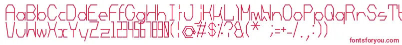 Mechanoarc Font – Red Fonts on White Background