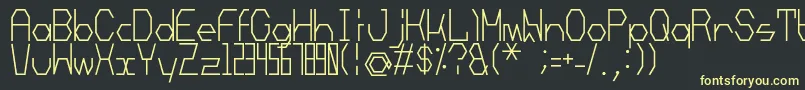 フォントMechanoarc – 黒い背景に黄色の文字