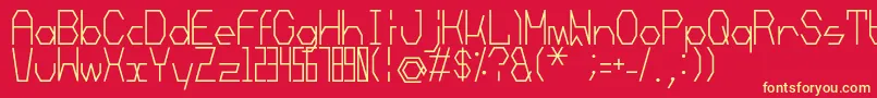 フォントMechanoarc – 黄色の文字、赤い背景