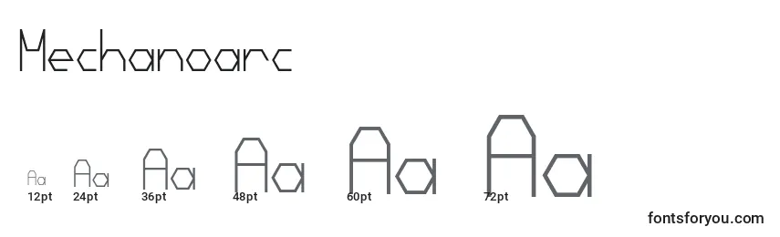 Mechanoarc Font Sizes