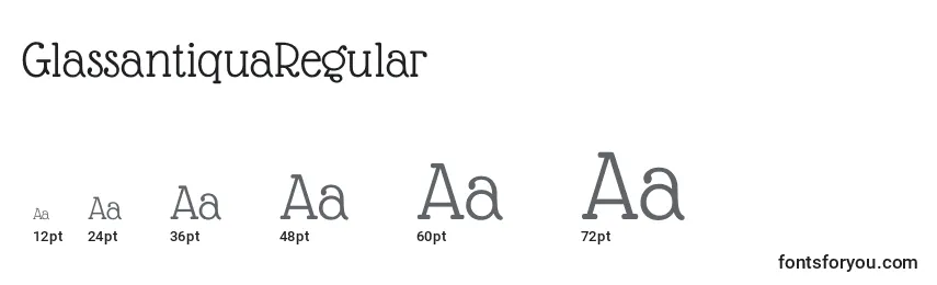 sizes of glassantiquaregular font, glassantiquaregular sizes