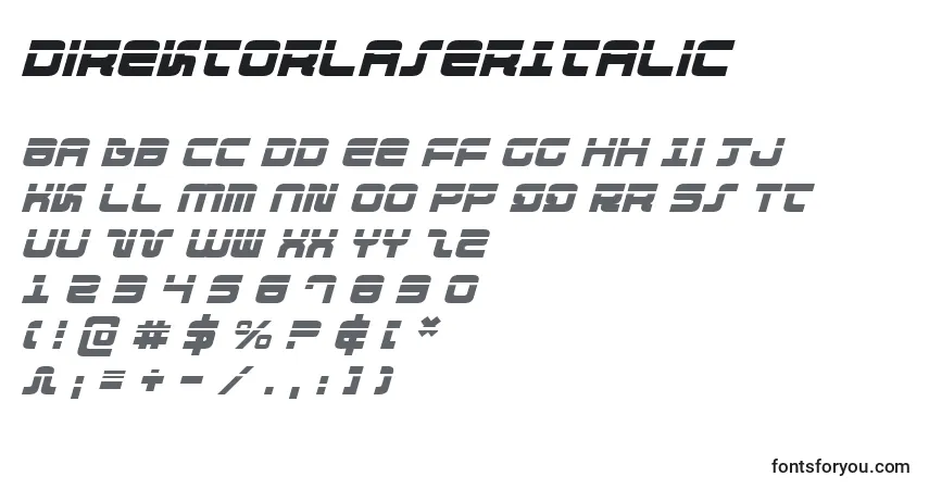 characters of direktorlaseritalic font, letter of direktorlaseritalic font, alphabet of  direktorlaseritalic font