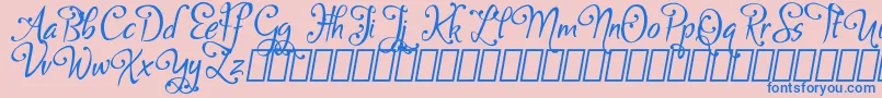 Police GabyDemo – polices bleues sur fond rose