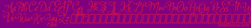 GabyDemo-Schriftart – Rote Schriften auf violettem Hintergrund