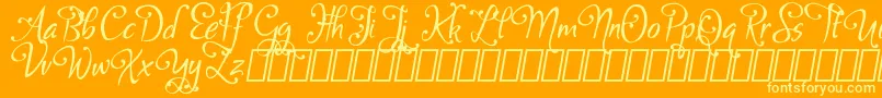 GabyDemo-Schriftart – Gelbe Schriften auf orangefarbenem Hintergrund