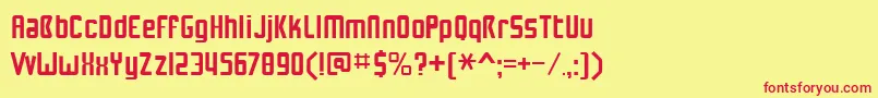 フォントNuwaveBv2.0 – 赤い文字の黄色い背景