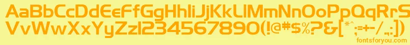 Highlandgothicflf Font – Orange Fonts on Yellow Background