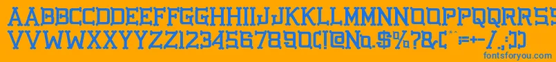 GbgoldenbonesRegular Font – Blue Fonts on Orange Background