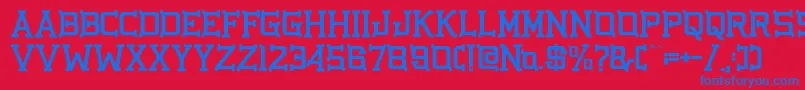 GbgoldenbonesRegular Font – Blue Fonts on Red Background