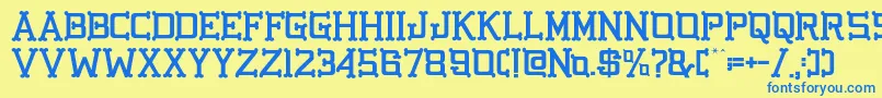 GbgoldenbonesRegular Font – Blue Fonts on Yellow Background