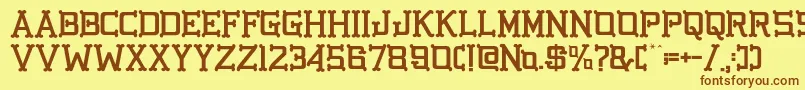 GbgoldenbonesRegular Font – Brown Fonts on Yellow Background