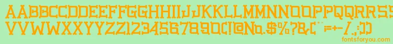 GbgoldenbonesRegular Font – Orange Fonts on Green Background