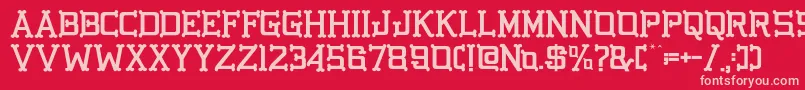 GbgoldenbonesRegular Font – Pink Fonts on Red Background