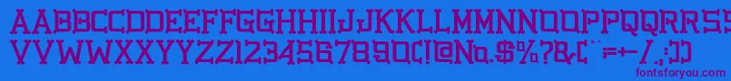 GbgoldenbonesRegular-Schriftart – Violette Schriften auf blauem Hintergrund