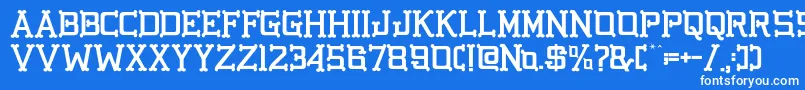 GbgoldenbonesRegular Font – White Fonts on Blue Background