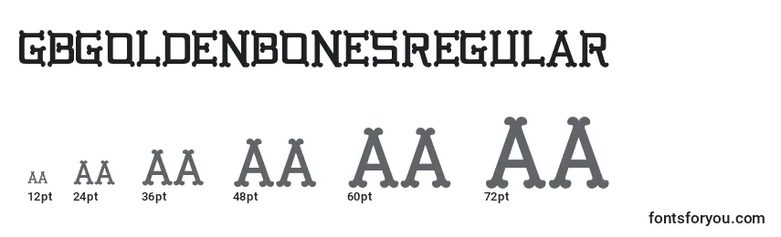 Размеры шрифта GbgoldenbonesRegular