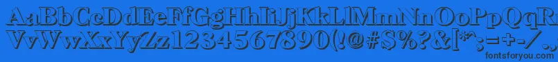 HorshamshadowBold Font – Black Fonts on Blue Background