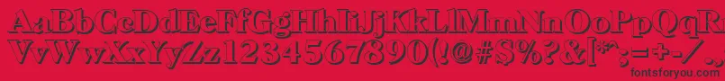 HorshamshadowBold Font – Black Fonts on Red Background