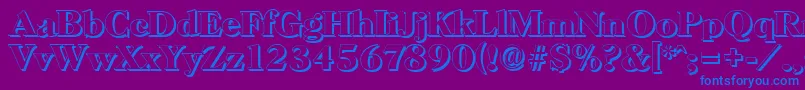 HorshamshadowBold-Schriftart – Blaue Schriften auf violettem Hintergrund