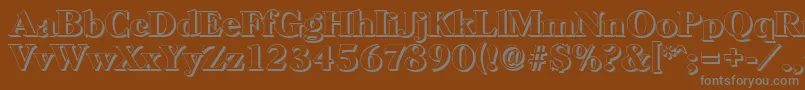 フォントHorshamshadowBold – 茶色の背景に灰色の文字