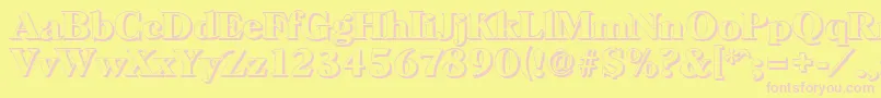 HorshamshadowBold Font – Pink Fonts on Yellow Background