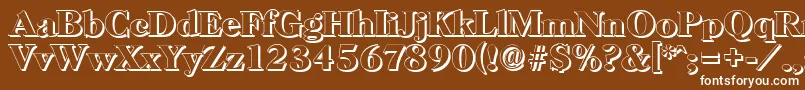 HorshamshadowBold-fontti – valkoiset fontit ruskealla taustalla