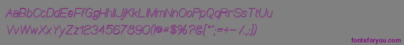 Шрифт CaninOblique – фиолетовые шрифты на сером фоне