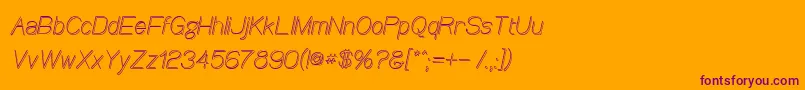 CaninOblique-Schriftart – Violette Schriften auf orangefarbenem Hintergrund